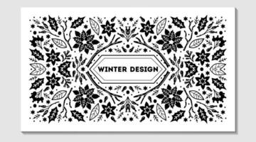 Luxury Christmas frame, abstract sketch winter design templates for package vector