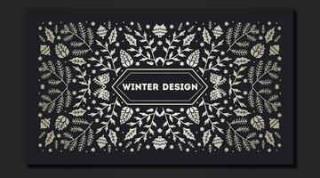 Luxury Christmas frame, abstract sketch winter design templates for package vector