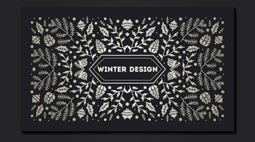 Luxury Christmas frame, abstract sketch winter design templates for package vector