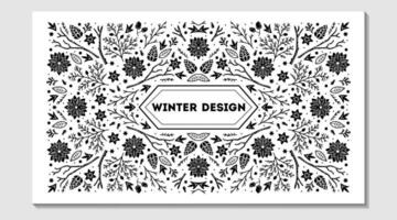 Luxury Christmas frame, abstract sketch winter design templates for package vector