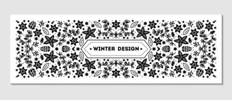 Luxury Christmas frame, abstract sketch winter design templates for package vector