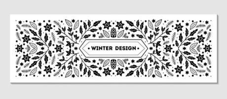 Luxury Christmas frame, abstract sketch winter design templates for package vector