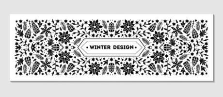 Luxury Christmas frame, abstract sketch winter design templates for package vector