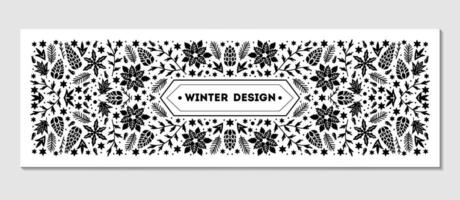 Luxury Christmas frame, abstract sketch winter design templates for package vector