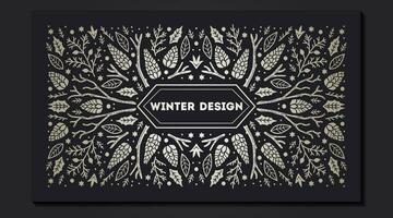 Luxury Christmas frame, abstract sketch winter design templates for package vector