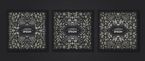 Luxury Christmas frame, abstract sketch winter design templates for package vector