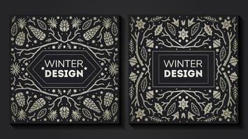 Luxury Christmas frame, abstract sketch winter design templates for package vector