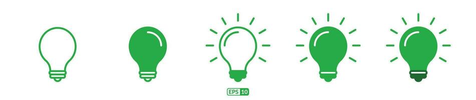 Eco green bulb icon set eps10 vector