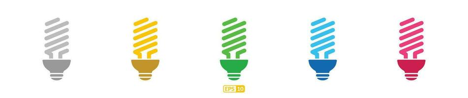 Led bulb color icon set EPS10 vector