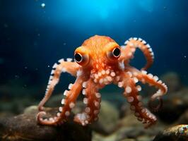 Octopus swimming at Pacific ocean. photo