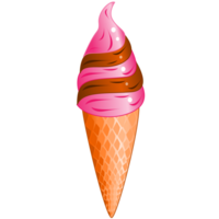 rosado hielo crema cono png