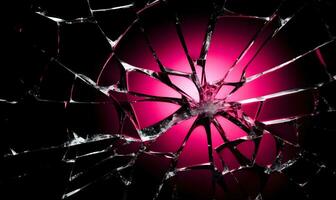 Broken glass texture background. Fragility and violence concept. photo