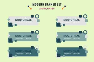 Modern abstract vector banner set. Flat geometric shape with different colors and different style. Template for web or print design, ready to use.