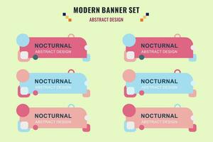 Modern abstract vector banner set. Flat geometric shape with different colors and different style. Template for web or print design, ready to use.