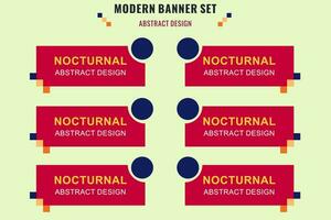 Modern abstract vector banner set. Flat geometric shape with different colors and different style. Template for web or print design, ready to use.