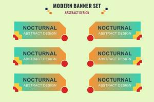 Modern abstract vector banner set. Flat geometric shape with different colors and different style. Template for web or print design, ready to use.