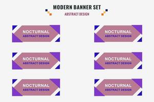 Modern abstract vector banner set. Flat geometric shape with different colors and different style. Template for web or print design, ready to use.