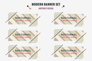 Modern abstract vector banner set. Flat geometric shape with different colors and different style. Template for web or print design, ready to use.