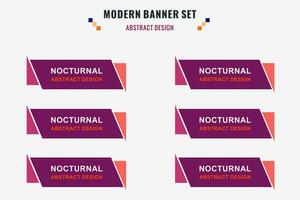 Modern abstract vector banner set. Flat geometric shape with different colors and different style. Template for web or print design, ready to use.