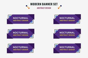 Modern abstract vector banner set. Flat geometric shape with different colors and different style. Template for web or print design, ready to use.