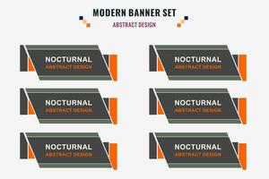 Modern abstract vector banner set. Flat geometric shape with different colors and different style. Template for web or print design, ready to use.