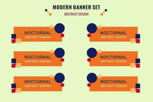 Modern abstract vector banner set. Flat geometric shape with different colors and different style. Template for web or print design, ready to use.