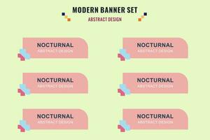 Modern abstract vector banner set. Flat geometric shape with different colors and different style. Template for web or print design, ready to use.