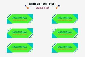 Modern abstract vector banner set. Flat geometric shape with different colors and different style. Template for web or print design, ready to use.