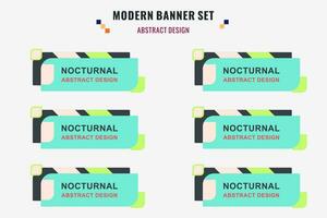 Modern abstract vector banner set. Flat geometric shape with different colors and different style. Template for web or print design, ready to use.