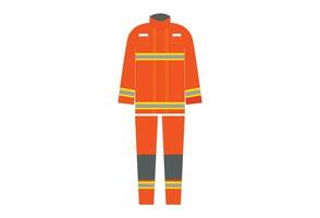 firefighter uniform, typically consists of a heavy-duty coat and pants made of fire-resistant materials such as Nomex, with reflective striping for visibility. The uniform may also include a helmet vector
