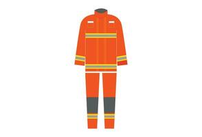 firefighter uniform, typically consists of a heavy-duty coat and pants made of fire-resistant materials such as Nomex, with reflective striping for visibility. The uniform may also include a helmet vector