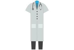 doctor uniform, typically consists of a white lab coat worn over scrubs, doctors may wear comfortable and supportive shoes ,the doctor uniform plays an important role in establishing trust and confid vector