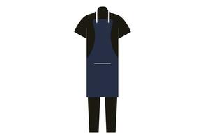 Restaurant Waitress uniform, typically consists of a collared shirt, dress pants or a skirt, and a vest or apron, The uniform may also include a tie or bowtie, as well as comfortable and professional vector