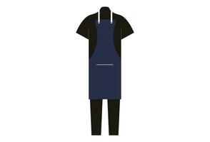 Restaurant Waitress uniform, typically consists of a collared shirt, dress pants or a skirt, and a vest or apron, The uniform may also include a tie or bowtie, as well as comfortable and professional vector