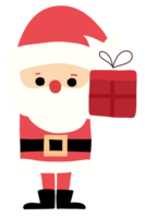 santa claus sosteniendo una caja de regalo png