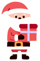 santa claus sosteniendo una caja de regalo png