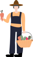 Farmer holding a basket of vegetables png