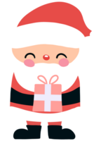 santa claus innehav en gåva låda png