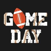 funny Game Day Football Season Funny Men Women Sports Vintage T-Shirt vector