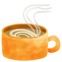 vattenfärg kopp kaffe vatten illustration png