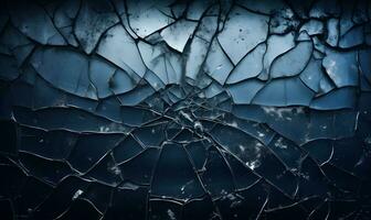 Broken glass texture background. Fragility and violence concept. photo