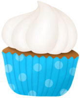 Karikatur Zeichnung von ein Cupcake mit Sanft ausgepeitscht Sahne auf oben. png