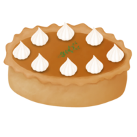 Cartoon illustration of pumpkin pastries, Thanksgiving menu, hand drawn illustration png