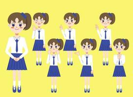 Cute office worker character in staff uniform. vector