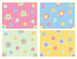 cute pastel flower pattern background vector