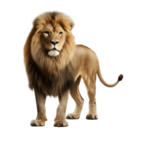 Lion permanent isolé sur comme transparent png. ai généré png