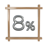 8 percent with frame 3D render png