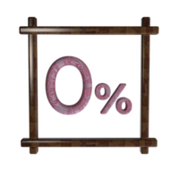 0 percent with frame 3D render png