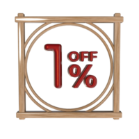 1 percent off with frame 3D render png