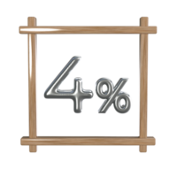 4 percent with frame 3D render png